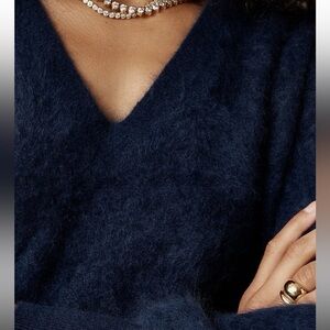 NWT J.Crew Brushed Cashmere, Cropped V-Neck, Small